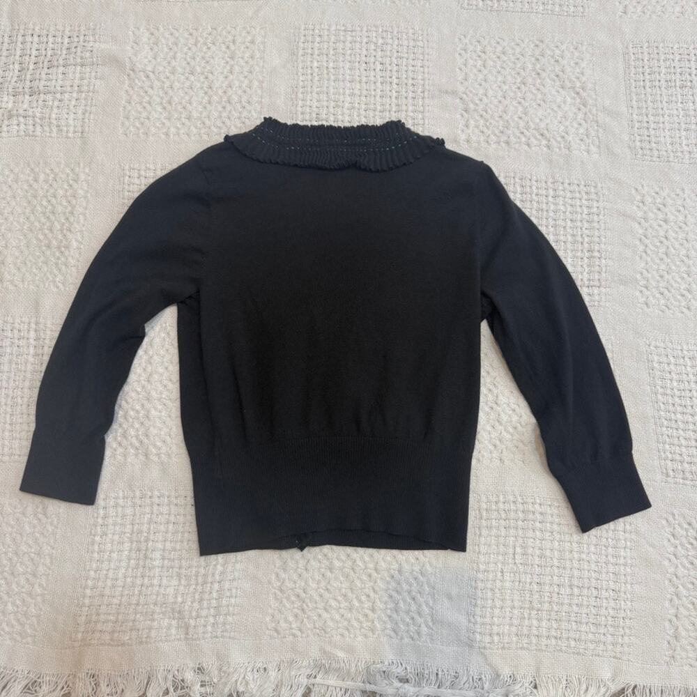 Anthropologie Sparrow medium ruffle trim cropped 1/2 sleeve cardigan SP 2750 - Picture 7 of 11